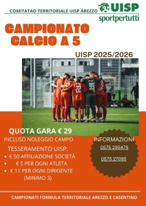 APERTE LE ISCRIZIONI CAMPIONATI CALCIO A 5 2025/2026